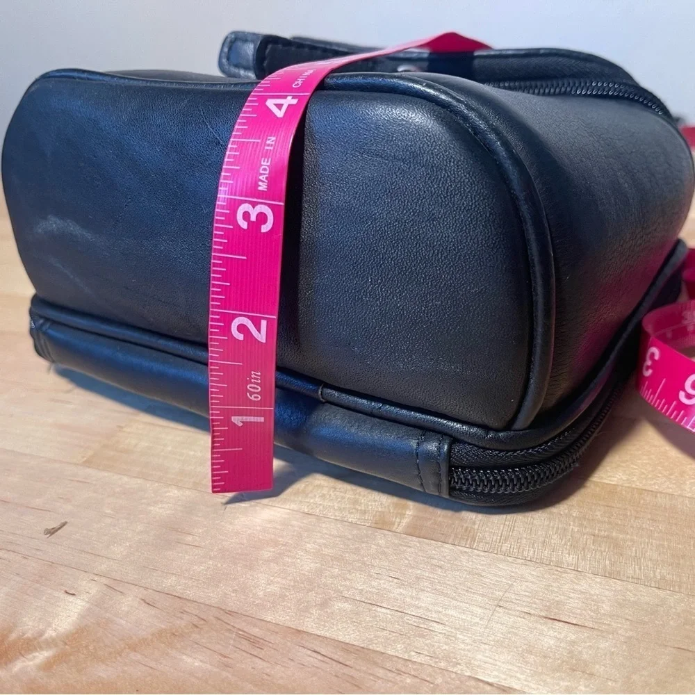 LATICO Black Leather Crossbody Organizer Bag RFID Wallet Travel Messenger Purse